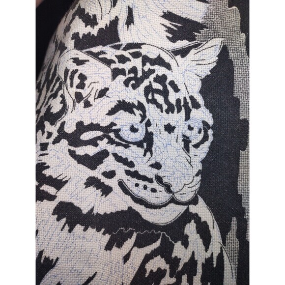 19.5"X 16" Lions & Tigers Vintage Needlepoint Printed Canvas ONLY Crewel - Picture 8 of 9